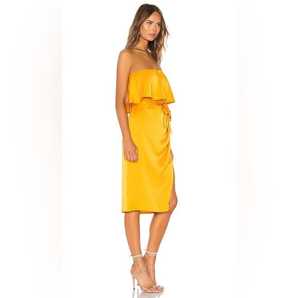 Lovers + Friends Strapless Midi Dress in Marigold - Picture 3 of 6